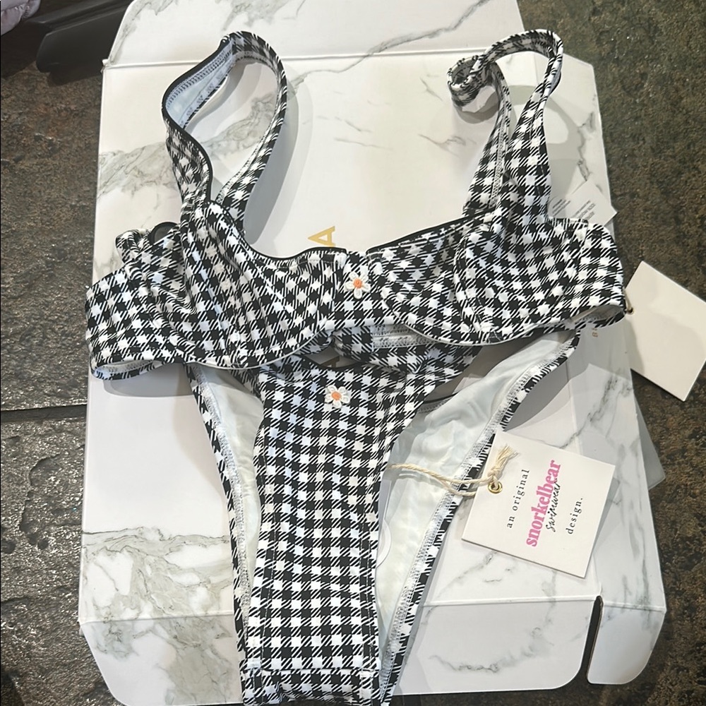 Black and White Houndstooth Bikini